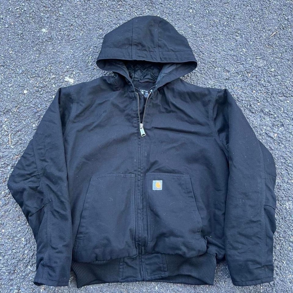 1990s Carhartt Hooded Chore Jacket size L